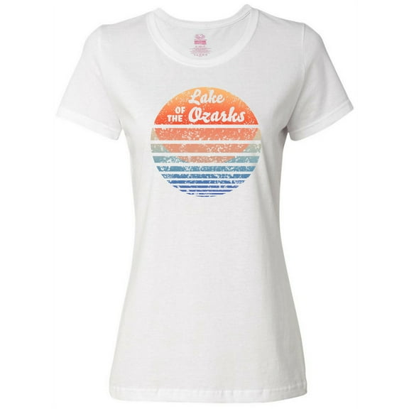 Inktastic Lake of the Ozarks Distressed Retro Sunset Women's T-Shirt