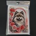 thumbnail image 3 of Keeshond Valentine Roses Greeting Cards Pack of 8 7 in x 5 in, 3 of 3