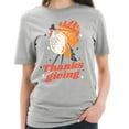 thumbnail image 3 of Oversized Turkey Thanksgiving Graphic Design Unisex Ring Spun Combed Cotton Short Sleeve Deluxe Jersey T-Shirt - Heather Grey XL, 3 of 4