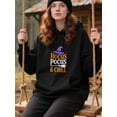 thumbnail image 2 of Spooky Cool Halloween Hoodie for Men and Women, Unisex Pullover Hooded Sweatshirt, Comfortable Cotton Poly Blend, Casual Seasonal Outfit, 2 of 5