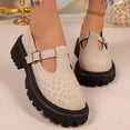 thumbnail image 2 of Willtoo Platform Shoes for Women Round Toe Buckle Strap Casual Shoes Chunky Non Slip Retro Lug Sole Flats Shoes, 2 of 6