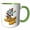 Green/White, variant on 3drose, Birthday Boy Rocket Space Ship Planets Exploration, 11oz Two-tone Green Mug