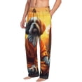 thumbnail image 5 of Cauagu Cartoon Puppy Sunset Mens Pajama Pants Sleep & Lounge Pants,PJ Bottoms with Pockets-Large, 5 of 7