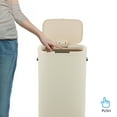 thumbnail image 6 of happimess Tammi Kitchen 14.5-Gallon Slim Metal Push Button Trash Can, Limestone Beige, HPM1017D, 6 of 10
