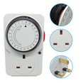 thumbnail image 1 of 24 horas, enchufe de ahorro de energía, enchufe de hora de tamaño estándar, conjunto de enchufe de temporizador con controlador de tiempo programable (1 pieza, blanco), 1 of 2