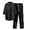 Black, variant on TBWNWG Modern Men's Two Piece Suit Set Featuring Half Sleeve Button Down Shirt and Tailored Trousers for Business Casual Wear,Sizes L