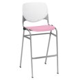 thumbnail image 1 of KFI Studios KOOL Armless Stacking Barstool, White Back, Pink Seat, 1 of 7