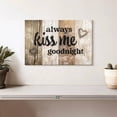 thumbnail image 2 of Elephant Stock Kiss Me Goodnight Typography Wall Sign Wall Art - Horizontal Canvas Wall Art - Living Room Wall Decor - Wall Signs Canvas - Black And Beige Decor - 12" x 8", 2 of 8
