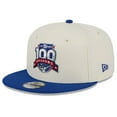 thumbnail image 3 of Men's New Era Cream/Royal New York Giants 100th Season Two-Tone 9FIFTY Snapback Hat, 3 of 6