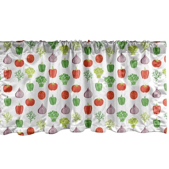 Ambesonne Vegetables Window Valance, Simple Food Themed Art, 54" X 12", Multicolor