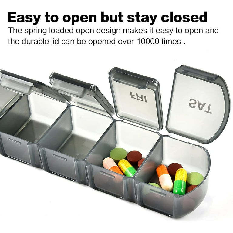 Large 7 Day Pill Organizer - 2 Times a Day Pill Box Case - XL Am Pm Pill  Container Holder - Daily Medicine Organizer - Weekly Medication Vitamin  Organizers 7 Count (Pack of 1)