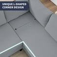 thumbnail image 2 of Puremind L Shaped Sofa, Oversized 5 Seat Corner Sofa with Side Pockets, Modern Linen Sectional Couches for Living Room/Apartment, Light Gray, 2 of 7