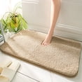 thumbnail image 3 of Bathroom Rugs for Bathtub 16"x12" Non Slip Bathtub Mat Flocking Bath Mat for Tub Shower Stall Mat Comfortable Textured Surface Bathroom Floor Mats for Wet Areas, Beige, 3 of 3