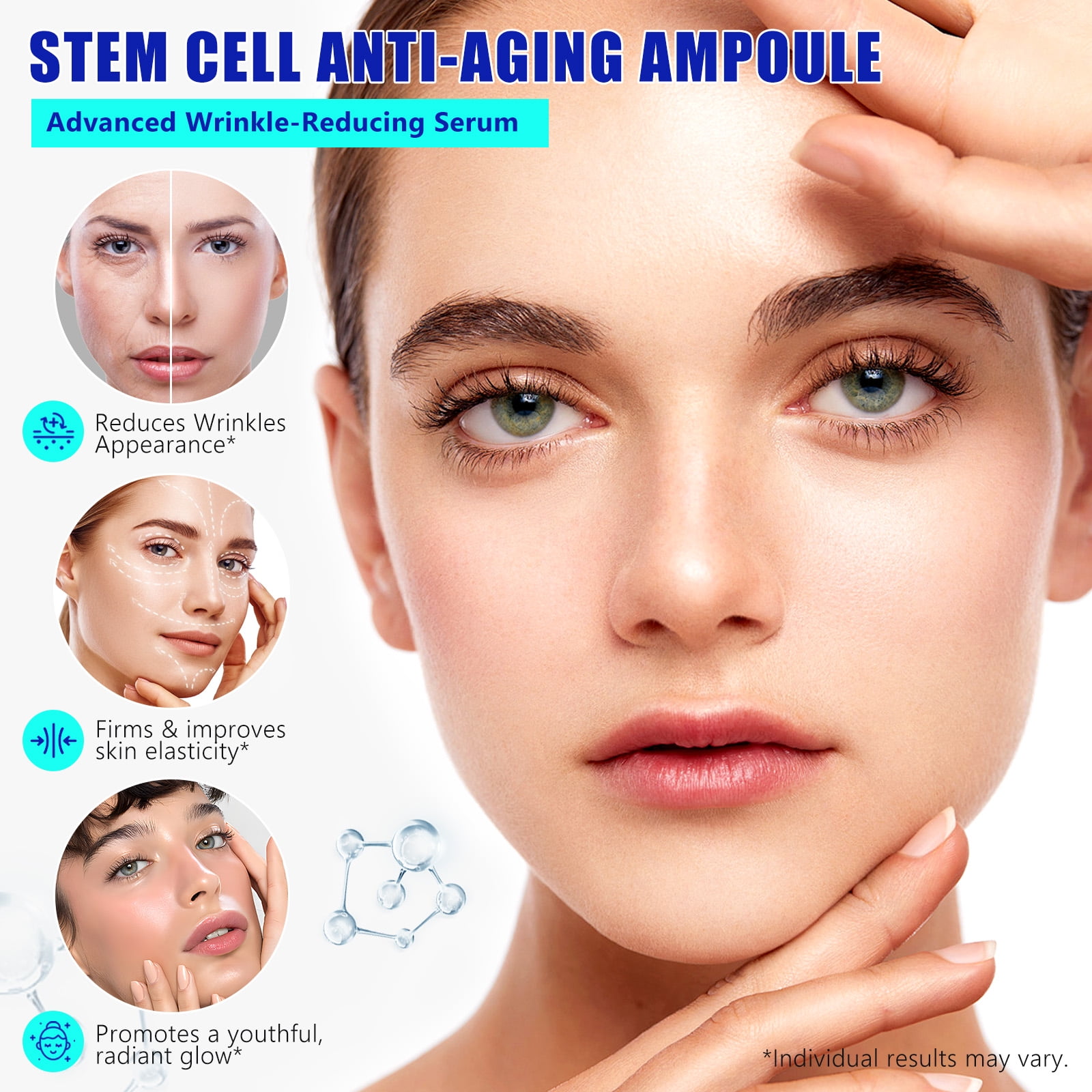 新品LATINOU Stem Serum & Facial Essence Stem Cell Anti-Aging Ampoule Serum, 2-Pack Hydrating Facial
