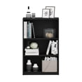 thumbnail image 5 of Maklaine Contemporary Wood 3-Tier Adjustable Shelf Bookcase in Black, 5 of 6