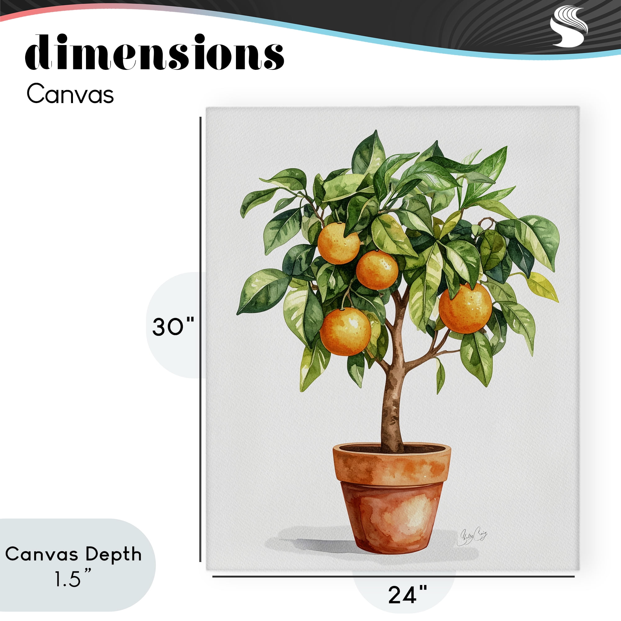 Stupell Industries Potted Orange Tree Canvas Wall Art, design by Shelly Craig