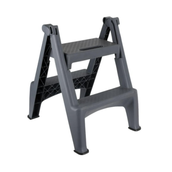 Almencla Escabeau Pliant 330 lb Escabeau 2 Marches pour Cuisine Bureau Construction Robuste Gris