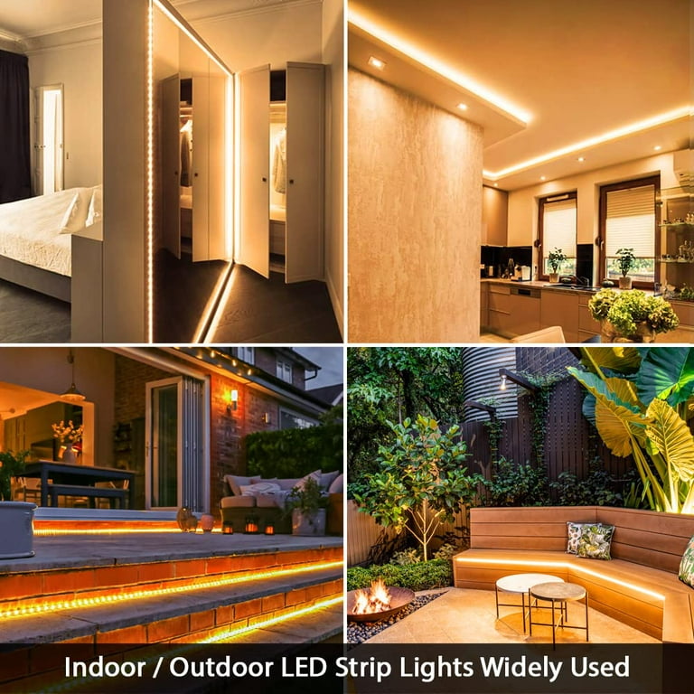 West Ivory Warm White to Cool White SMD 5630 LED Dimmable Indoor/Outdoor Strip (4 Remote Timer - Walmart.com