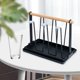 thumbnail image 1 of Estante para secado de botellas, soporte para tazas de 6 tazas, ganchos protectores de silicona, soporte para secado de botellas antideslizante, árbol Bandeja de plástico negra Baoblaze Soporte para taza, 1 of 8