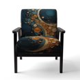 thumbnail image 4 of Designart « Gold Teal Abstract VORTEXs II » Fauteuil d'Appoint Rembourré à Motif Abstrait Doré - Fauteuil Moderne pour Chambre, 4 of 7