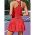 thumbnail image 4 of charmo essentials Women's Two-Piece Tennis Dress with Pleated Skirts and Shorts, Racerback Crop, 4 of 5