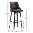thumbnail image 3 of HOMCOM Tabourets de Bar Hauteur Bar Ensemble de 2 Tabourets de Bar Pivotants en Cuir PU, 3 of 10