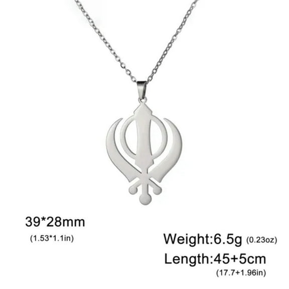 Sikhism Khanda Pendant Necklace Stainless Steel Religious Amulet Jewelry Gift