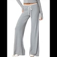 thumbnail image 2 of Pantalones Acampanados de Encaje para Mujer, de Cintura Baja, Informales, para Hacer Ejercicio, Ropa de Calle. Gris XL, 2 of 9