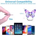 thumbnail image 2 of Purple-360° Adjustable Mobile Phone Holder Ring Cute Butterfly Pattern Phone Holder Ring with Button Buckle Smartphones, Iphone, 2 of 5