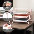 thumbnail image 7 of Mind Reader 3-Tier Paper Tray, Desktop Organizer, File Storage Metal, 11.5"L x 13.75"W x 10"H, Pink, 7 of 7