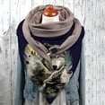 thumbnail image 1 of Dvkptbk Scarf Universal Spring Warm Windproof Wolf Prints Double-Layer Buckle Scarf Clothes on Clearance, 1 of 2