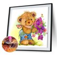 thumbnail image 1 of Cuadros Decorativos 5D DIY dibujos animados flor oso completo redondo taladro diamante pintura dibujo de diamantes de imitación Tmvgtek embutido en tela, 1 of 9
