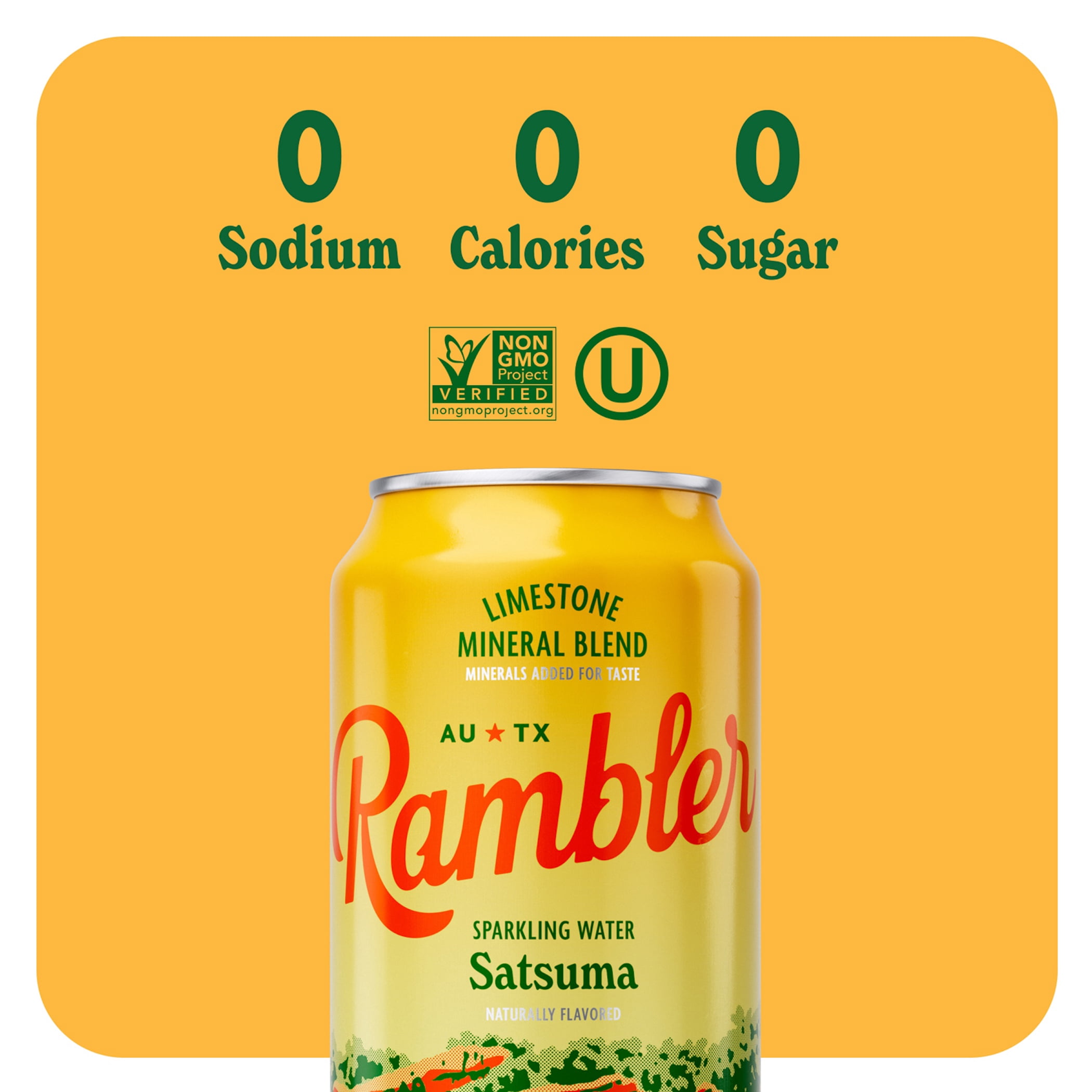 プ8缶/ラムサ800●○シュガーページ○● Rambler Sparkling Water, Satsuma 8pk Cans, Texas Limestone