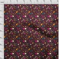 thumbnail image 3 of oneOone Georgette Viscose Maroon Fabric Leaves & Floral Artistic Quilting Supplies Print Sewing Fabric By The Yard 42 Inch Wide, 3 of 4
