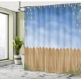 thumbnail image 5 of Ambesonne Wooden Shower Curtain, Swiled Spring Season, 69"Wx75"L, Blue Brown, 5 of 5