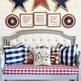 thumbnail image 6 of 4th of July Pillow Covers Buffalo Plaids American Flag Truck Throw Pillow Case Patriotic Farmhouse Cushion Cover for Independence Day Memorial Day Home Office Sofa Couch, 18 x 18 in, 4 Pack, 6 of 8