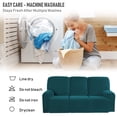 thumbnail image 4 of 3-Seater Stretch Recliner Chair Cover Elastic Armchair Sofa Couch Slipcover(Emerald Green), 4 of 12