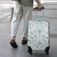 thumbnail image 3 of Blue Marine Floral and Animal Pattern Luggage Cover Fashion Suitcase Cover Baggage Covers Fit 25-28 Inch Luggage (Go Travel), 3 of 5