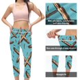 Cross Women's High Waist Capris Yoga Pants Not SeeThrough Printed