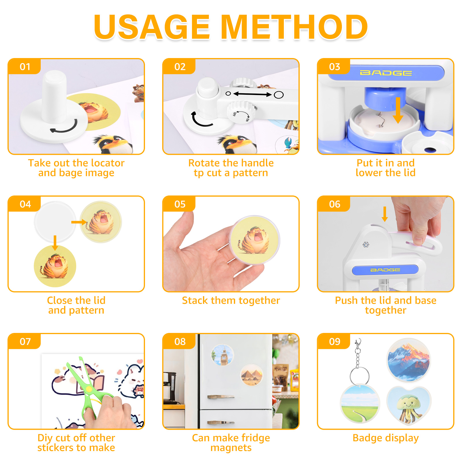 ABS Badge Making Kit Cultivate Creativity Pin Maker Kit Foster Hand On Skill Badge Maker Machine Add Fun DIY Machine for Children