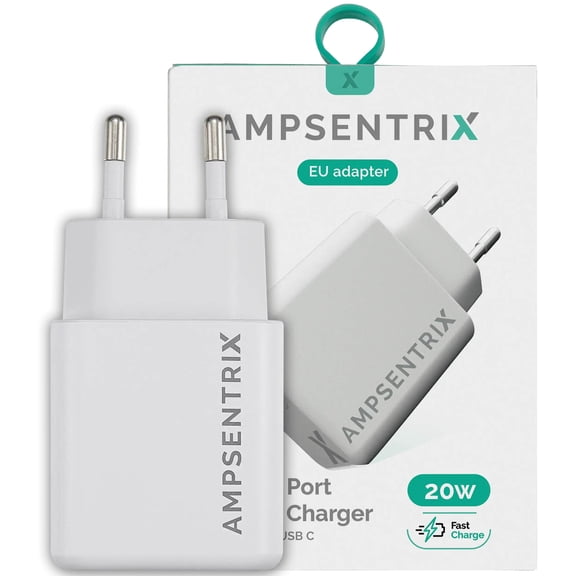 2 Plug 20W USB Type C And USB Type A Wall Power Adapter (220V EURO) - AmpSentrix