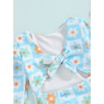 thumbnail image 4 of Bagilaanoe Toddler Baby Girl One-Piece Swimsuit Flower Print Long Sleeve Rashguard Swimwear 6M 12M 18M 24M 3T 4T Kids Backless Bathing Suit, 4 of 8