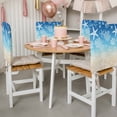thumbnail image 3 of Marine Life Chair Covers Set of 1 Starfish Coral Shell Gradient Blue Brown Ocean Chair Back Covers Stretch Removable Washable Slipcovers Protector for Dining Room Kitchen Party Decor, 3 of 9