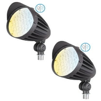 2 Pack LED 3CCT Bullet Flood Light, Commercial Flag Pole Light, 22° Beam Angle, Knuckle Mount, Weatherproof, 100-277V, ETL Listed