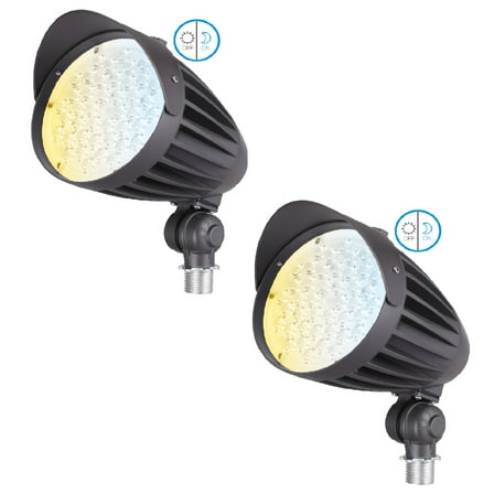 2 Pack LED 3CCT Bullet Flood Light, Commercial Flag Pole Light, 22° Beam Angle, Knuckle Mount, Weatherproof, 100-277V, ETL Listed