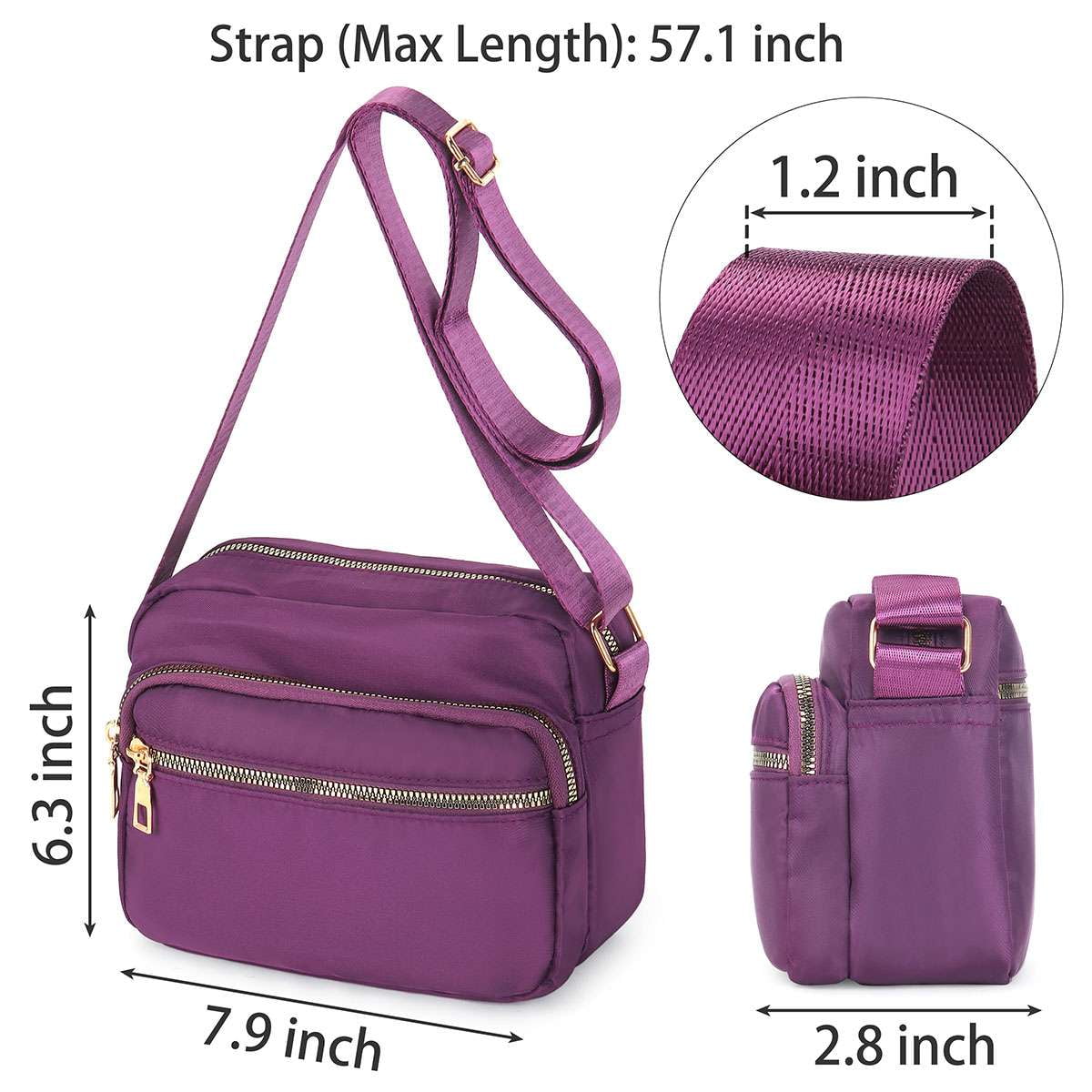 Spencer Women Nylon Crossbody Bags Purses and Handbags Casual Messenger Bag Waterproof Crossbody Purse for Ladies, Navy