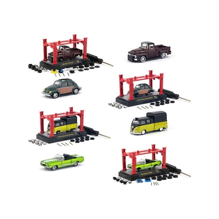Model Kit 4 Piece Car Set Release 25 1/64 Diecast Model Cars By M2 Machines