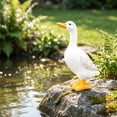 thumbnail image 5 of Large Porch Goose Statue, Adjustable Large Realistic Waterfowl Sculpture, Tall White Geese Figures for Backyard, 5 of 7