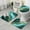Teal Gold Marble-1, variant on White Gold Marble Pattern Bathroom Rugs Sets 3 Piece,Toilet Cover Set,Absorbent Non Slip Bathroom Mats Sets with U-Shaped Contour Rug Toilet Rug Set