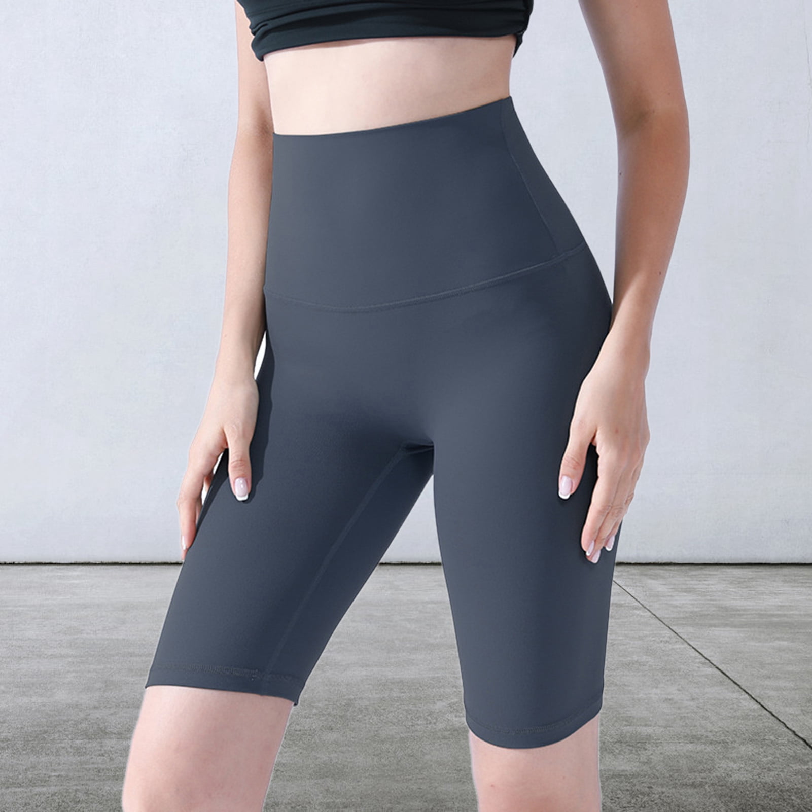 High Waisted Cotton Yoga Shorts